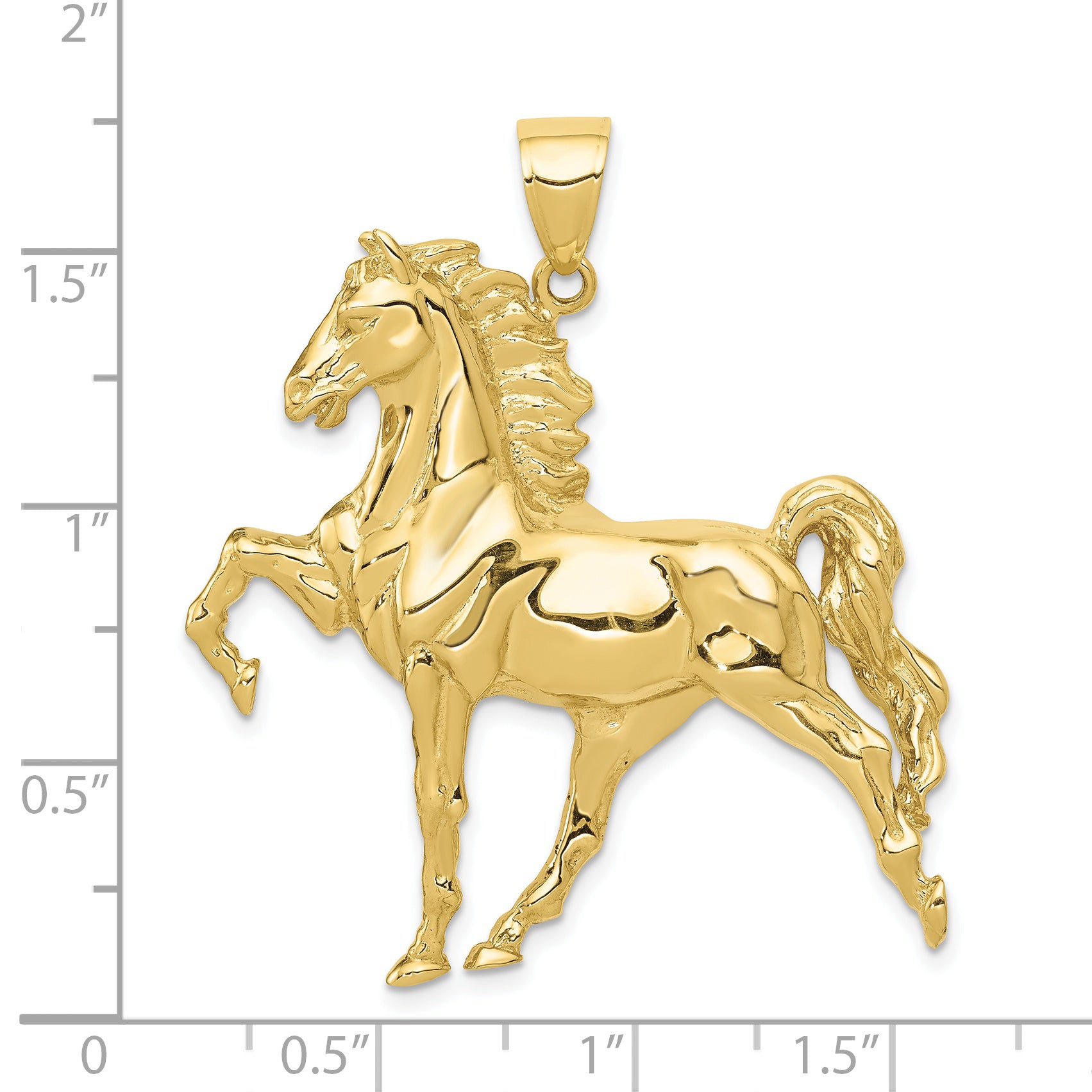 10k Solid Polished Open-Backed Horse Pendant