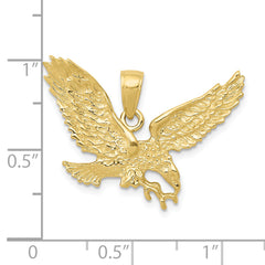 10k Solid Polished Eagle Pendant