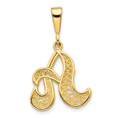 10k Filigree Initial A Pendant