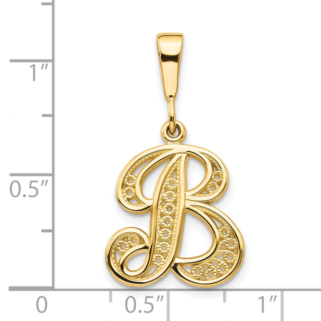 10k Filigree Initial B Pendant