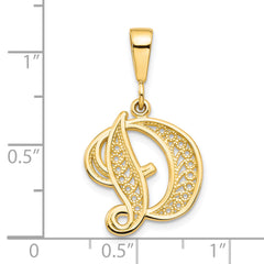 10k Filigree Initial D Pendant