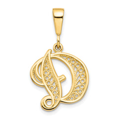 10k Filigree Initial D Pendant