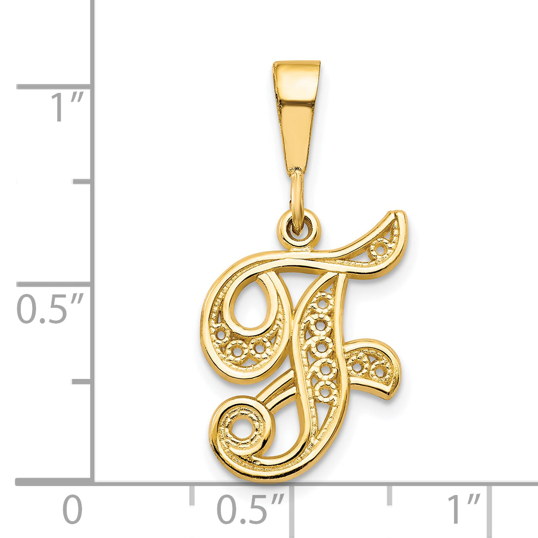 10k Initial F Pendant