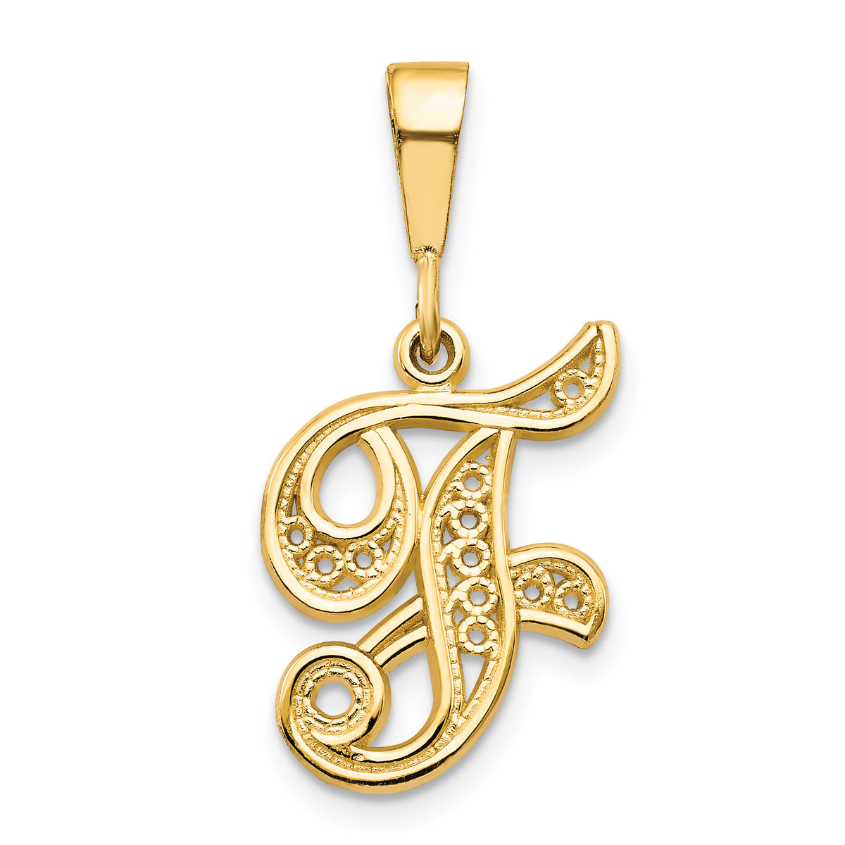 10k Initial F Pendant