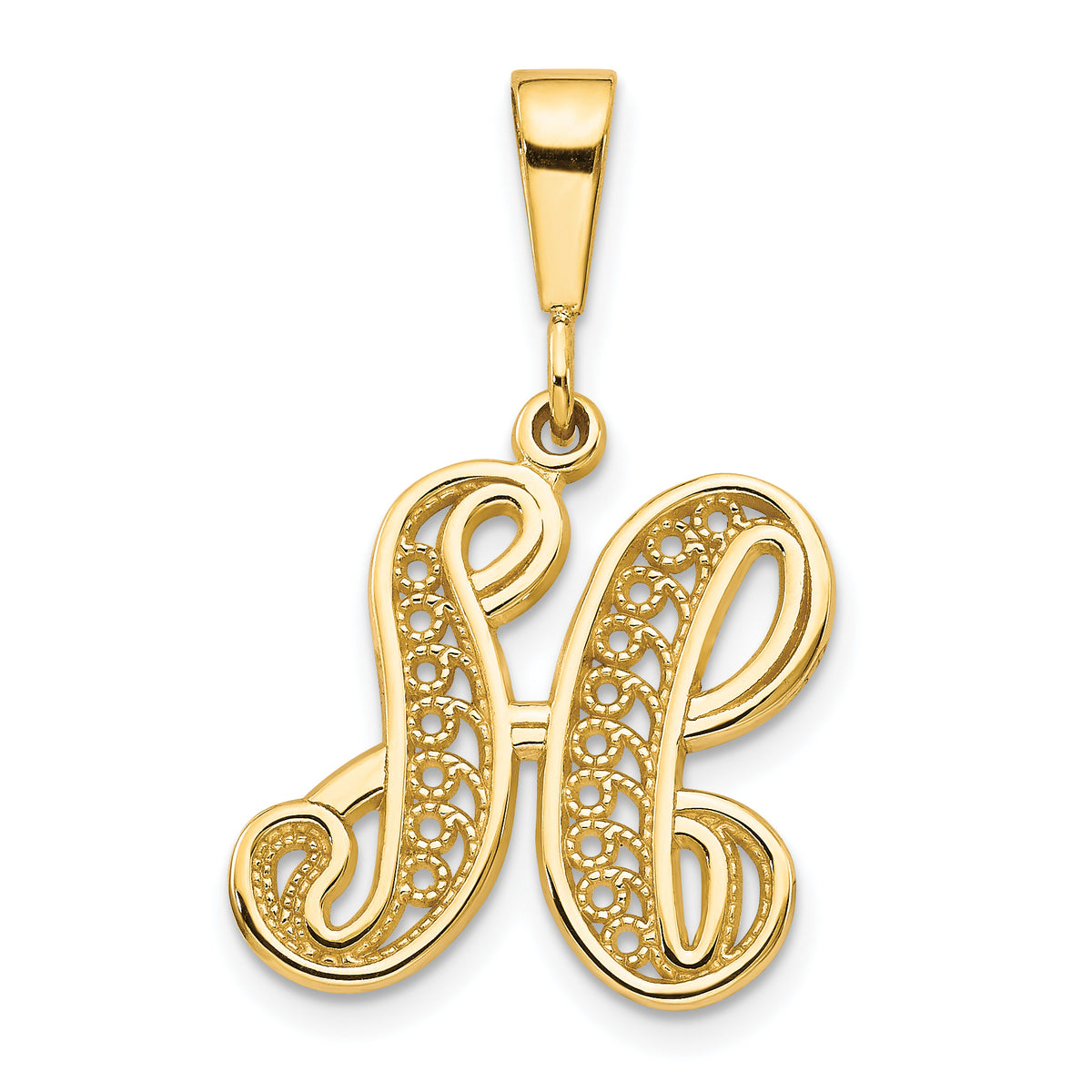 10k Initial H Pendant