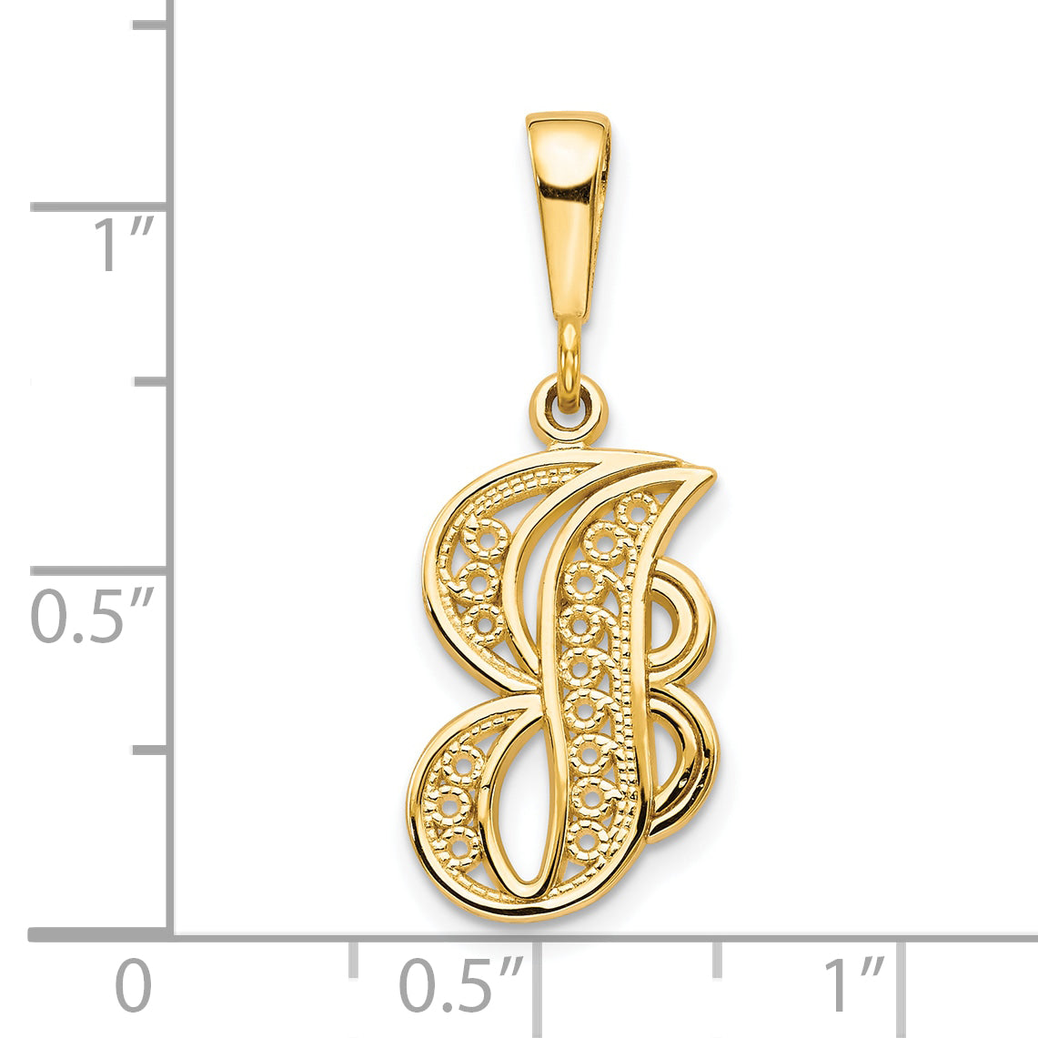 10k Initial J Pendant