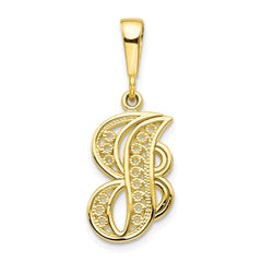 10K Gold Initial J Pendant in Yellow Gold Elegant and Timeless Design