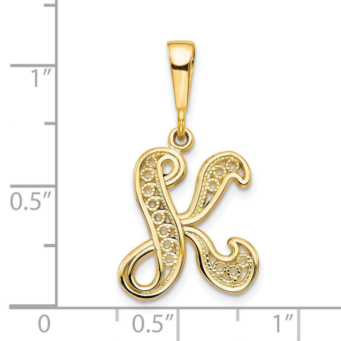 10k Initial K Pendant