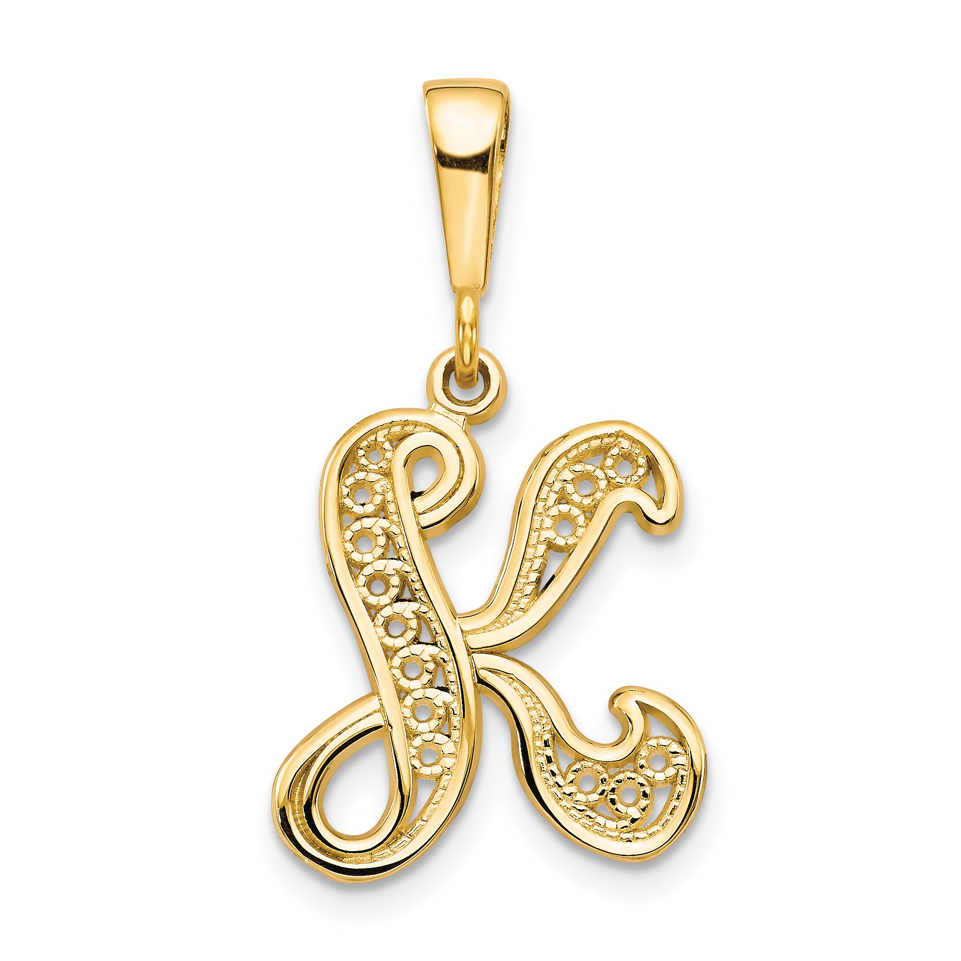 10k Initial K Pendant