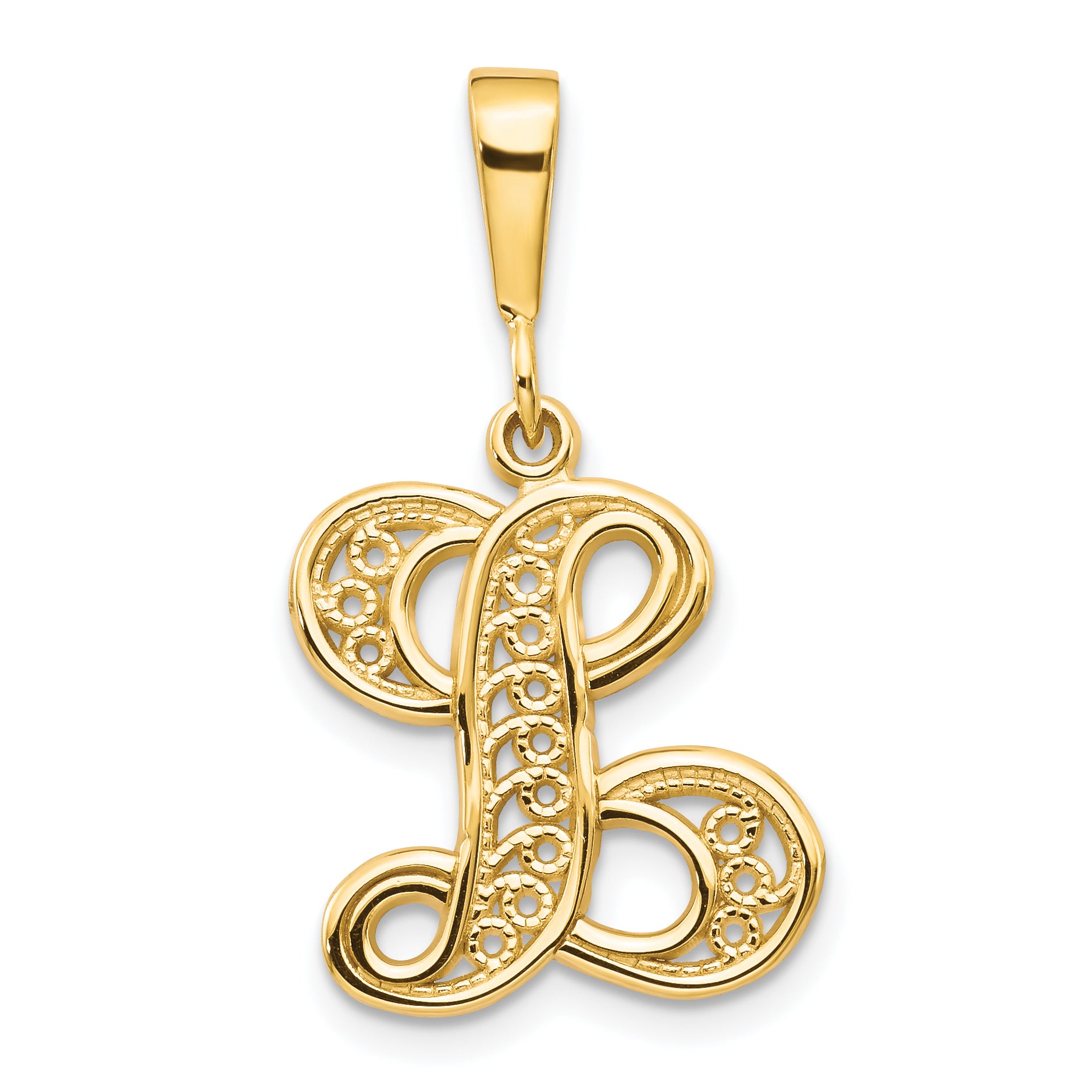 10k Initial L Pendant