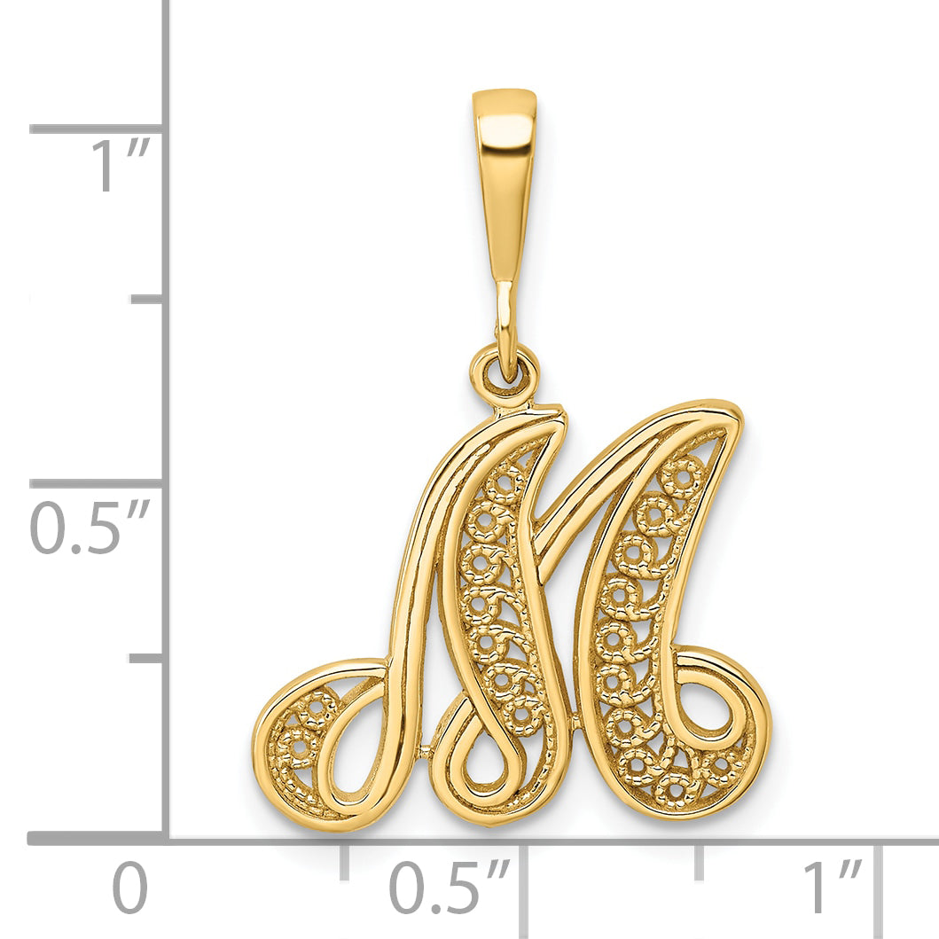 10k Initial M Pendant