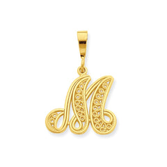 10K Gold Initial M Pendant in Yellow Gold Elegant, Personalized Charm