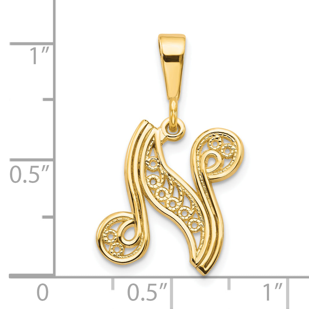 10k Initial N Pendant