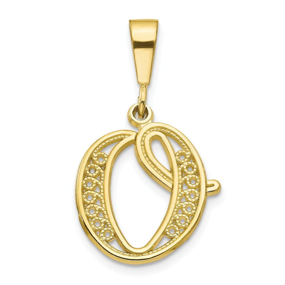 10K Gold Initial O Pendant in Polished Yellow Gold Elegant Personal Gift