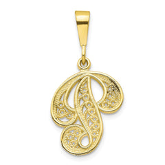 10K Gold Personalized Initial P Pendant in Yellow Gold Elegant Design