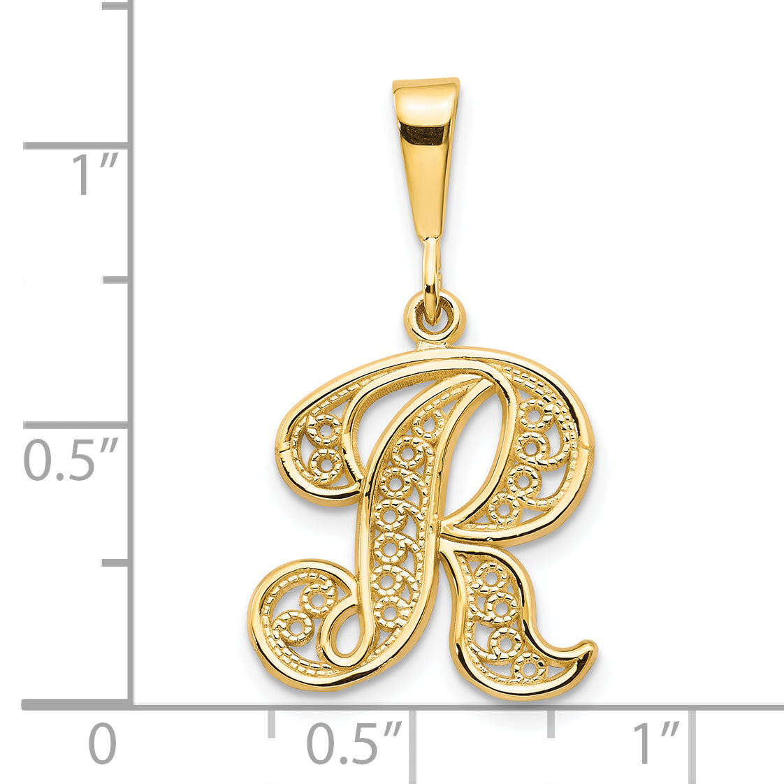 10k Initial R Pendant