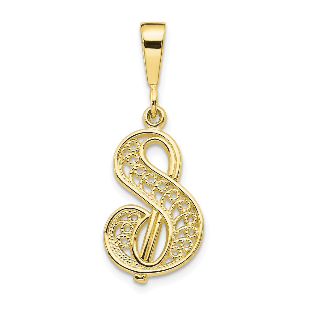 10K Gold Initial S Pendant in Yellow Gold Elegant & Timeless Design