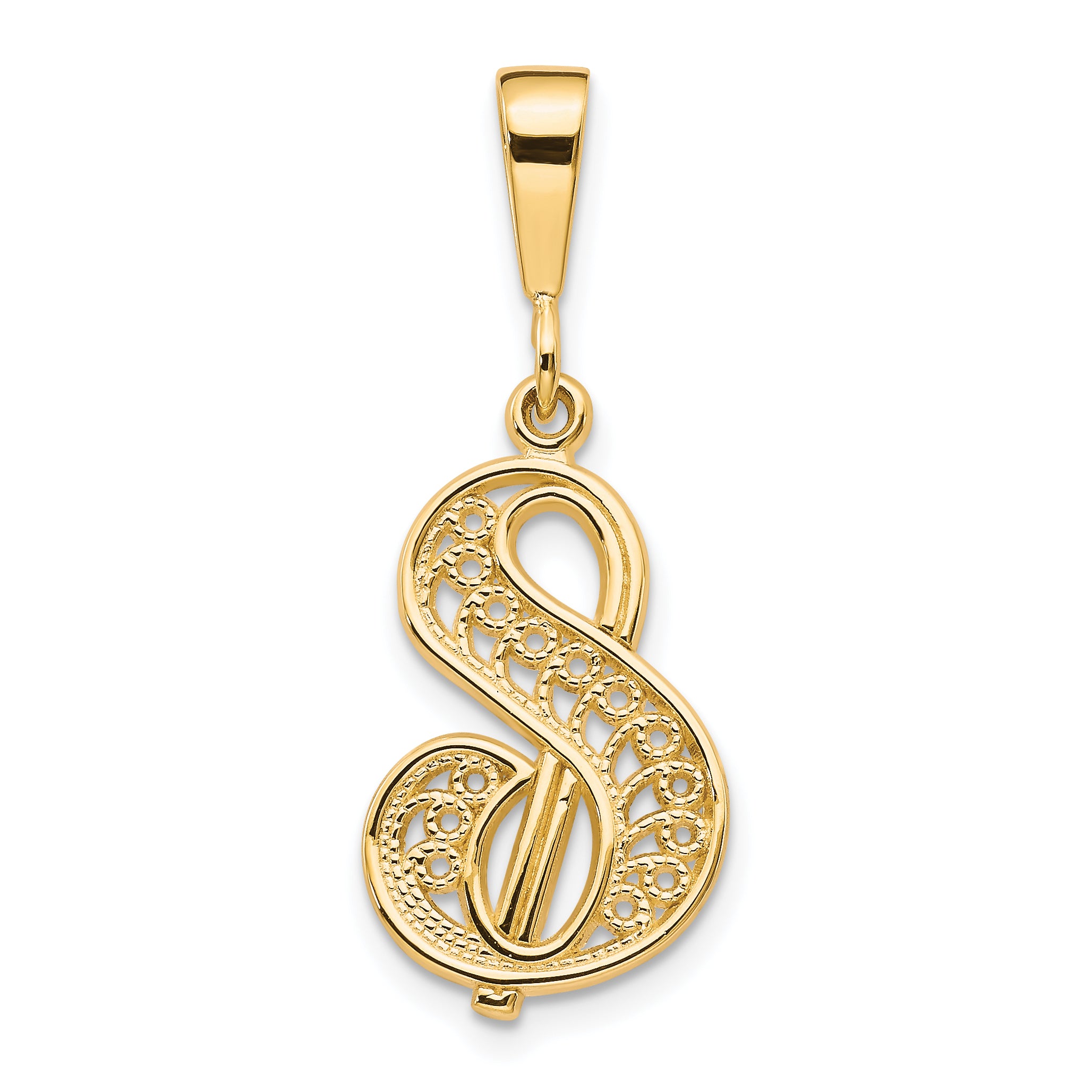 10k Initial S Pendant