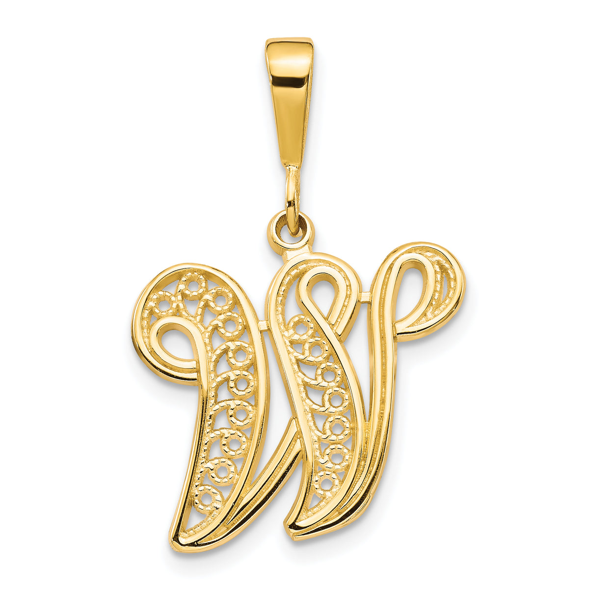 10k Initial W Pendant