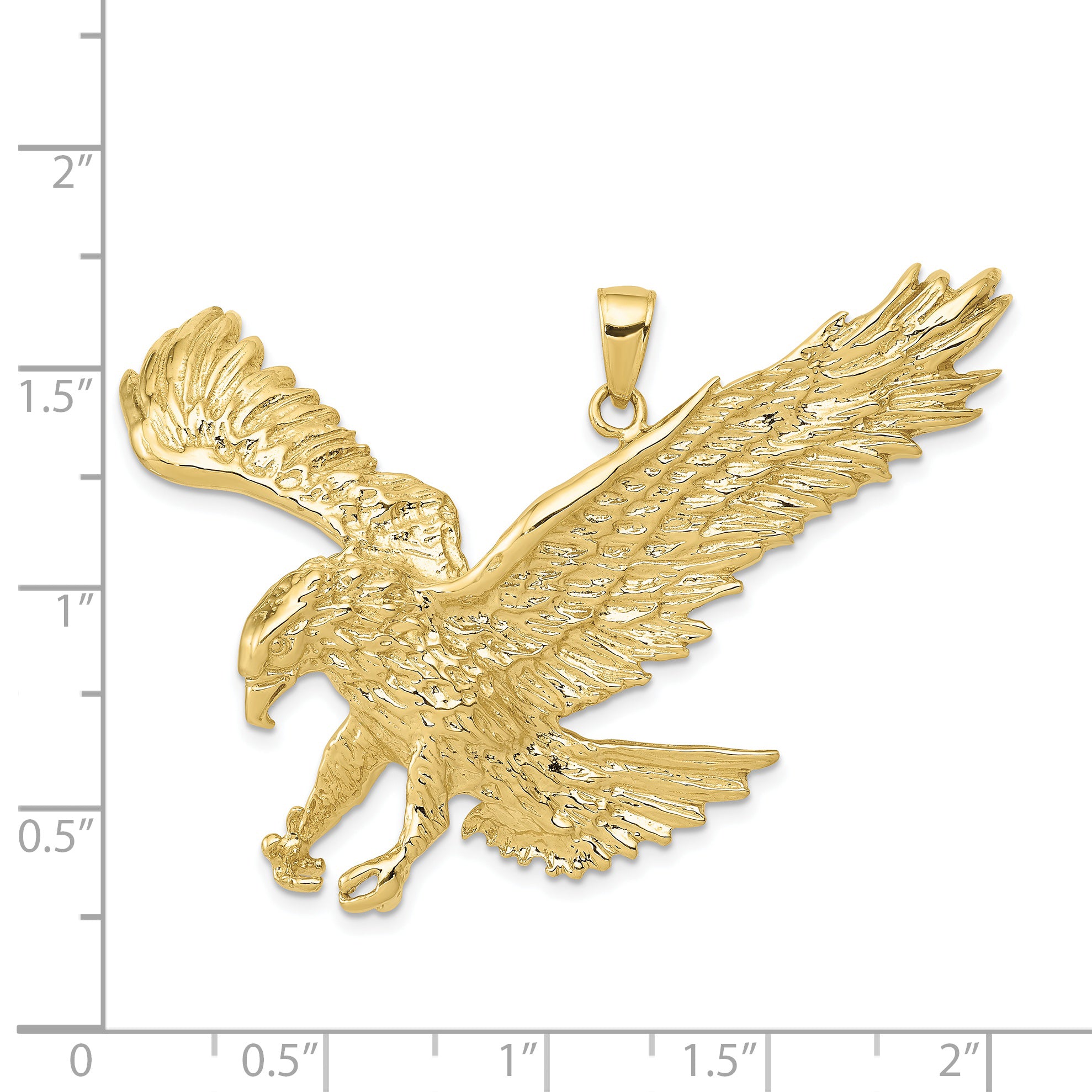 10k Solid Polished Eagle Pendant