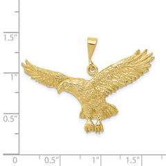 10k Solid Polished Eagle Pendant