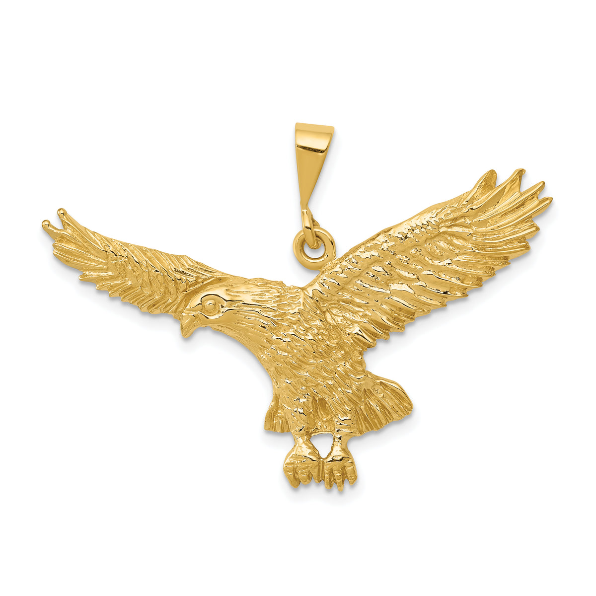 10k Solid Polished Eagle Pendant