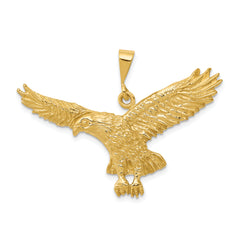 10k Solid Polished Eagle Pendant