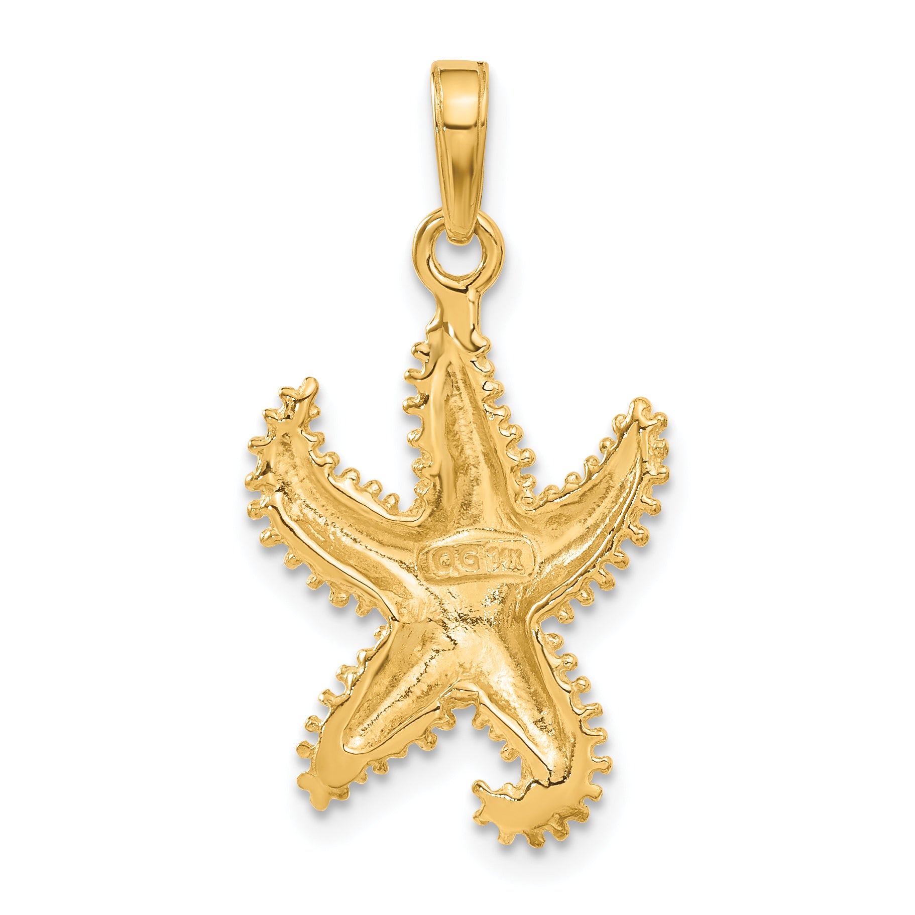 10K Polished Open-Backed Starfish Pendant