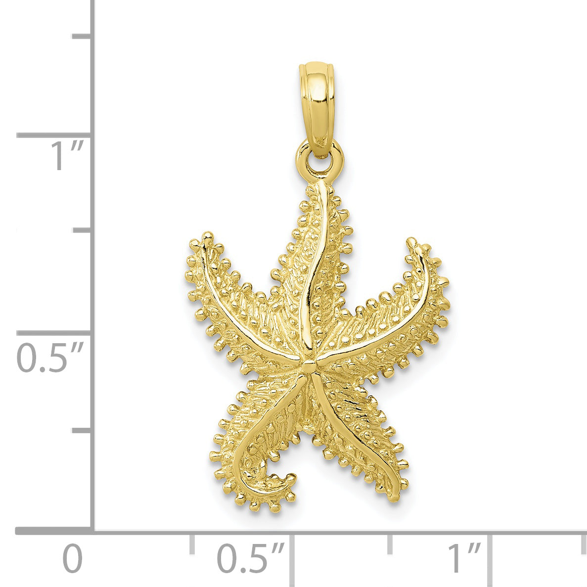 10K Polished Open-Backed Starfish Pendant