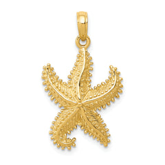 10K Polished Open-Backed Starfish Pendant