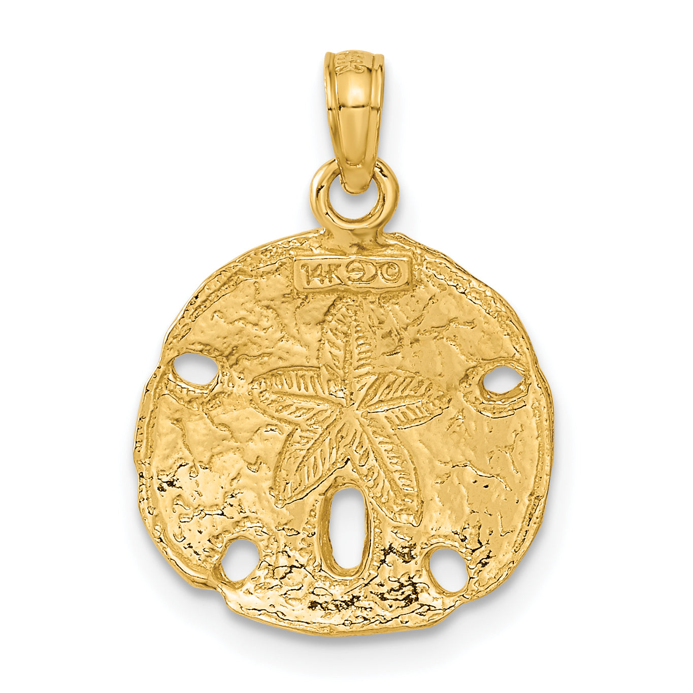 10K Polished Sand Dollar Pendant