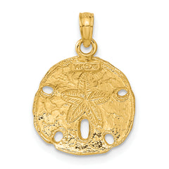 10K Polished Sand Dollar Pendant