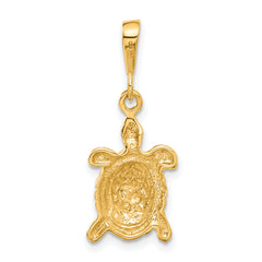 10k Solid Polished Open-Backed Sea Turtle Charm