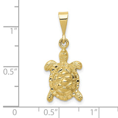 10k Solid Polished Open-Backed Sea Turtle Charm