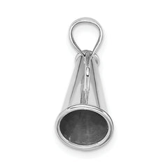 10K White Gold Polished 3-D Small Megaphone Pendant