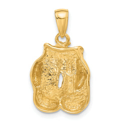 10K Solid Polished Open-Backed Boxing Gloves Pendant