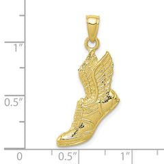 10K Polished Running Shoe Pendant