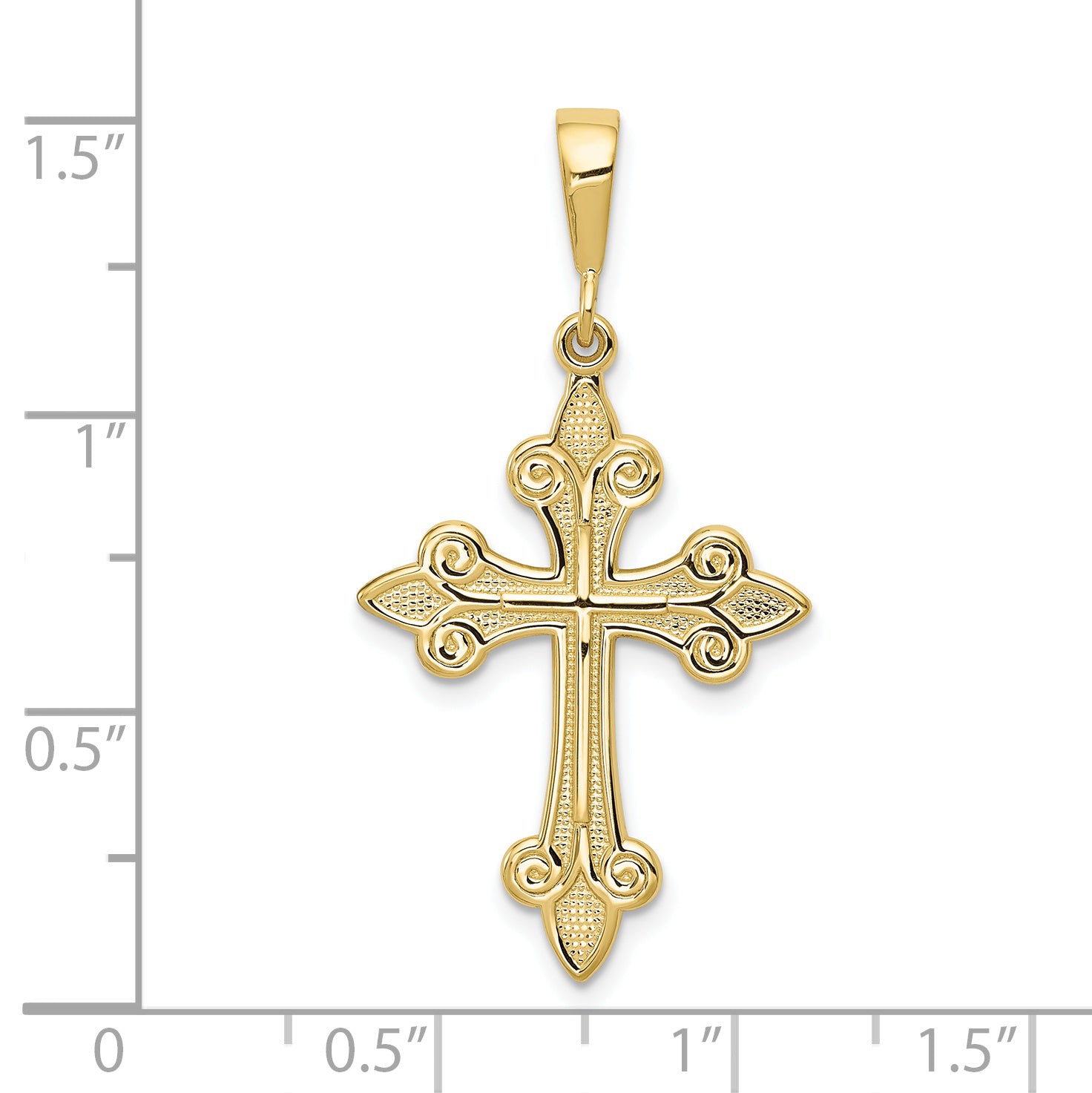 10k Fleur de Lis Cross Pendant