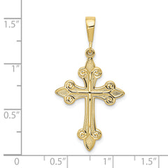 10k Fleur de Lis Cross Pendant