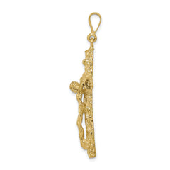 10K Gold Crucifix Charm with Polished Finish  Solid, Elegant Design