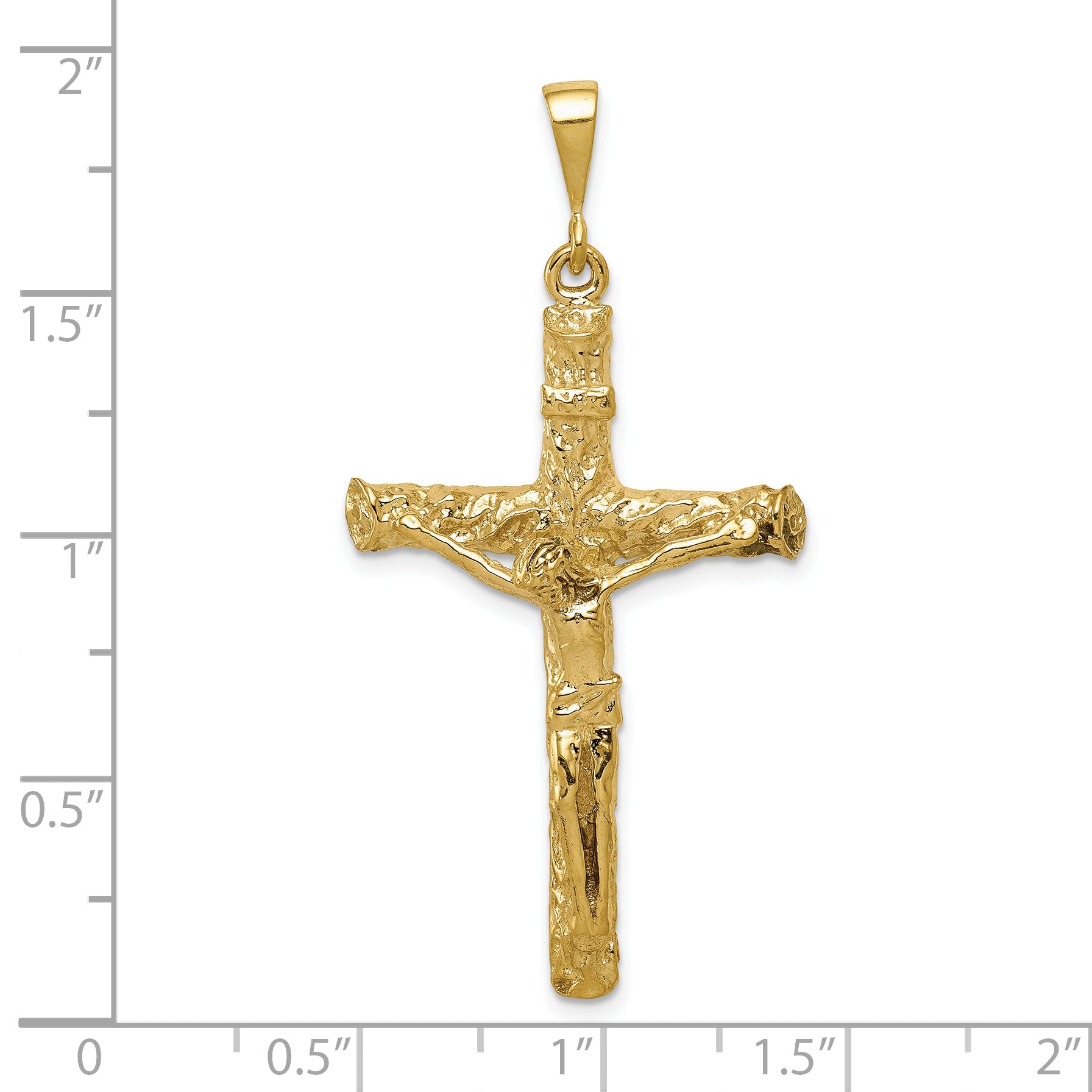 10K Gold Crucifix Charm with Polished Finish  Solid, Elegant Design