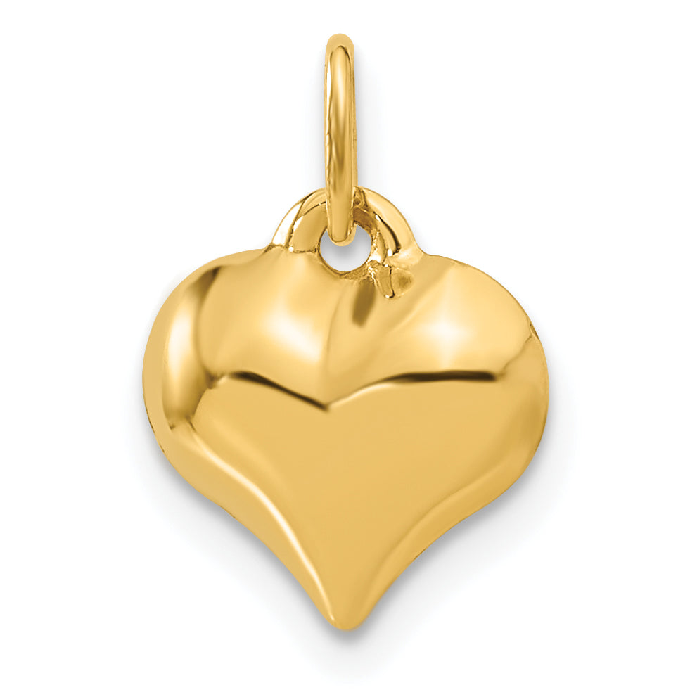 10K Polished 3-D Heart Pendant