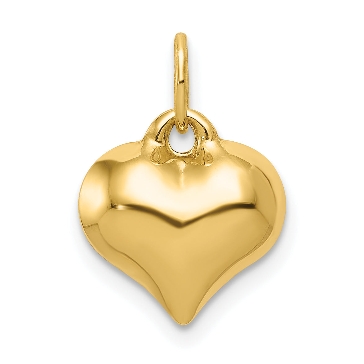 10K Polished 3-D Heart Pendant