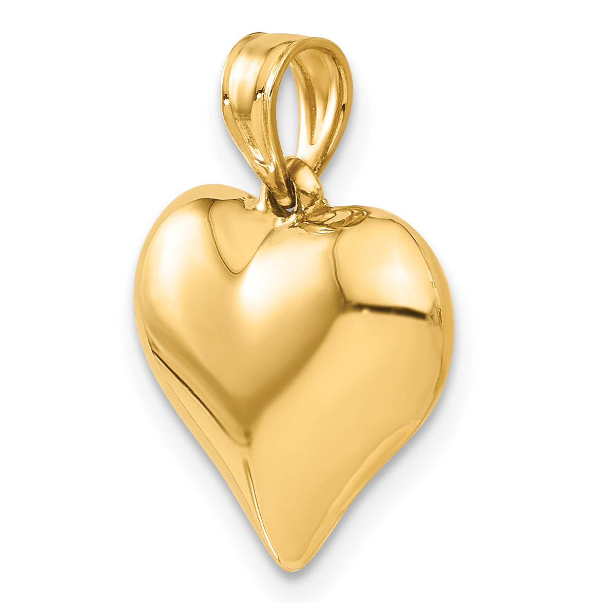 10K Polished 3-D Heart Pendant