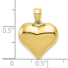 10K Polished 3-D Heart Pendant