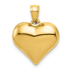 10K Polished 3-D Heart Pendant