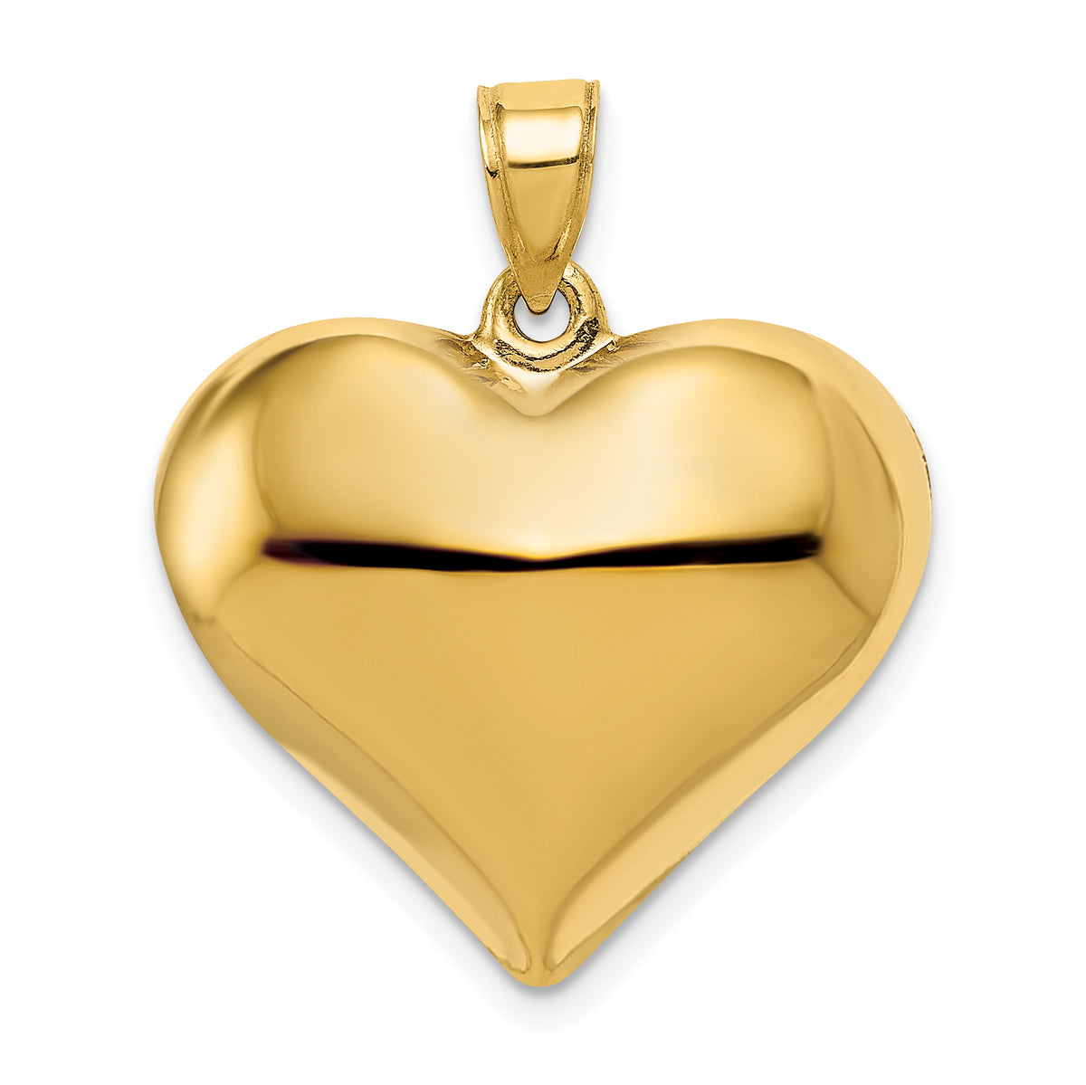 10K Polished 3-D Heart Pendant