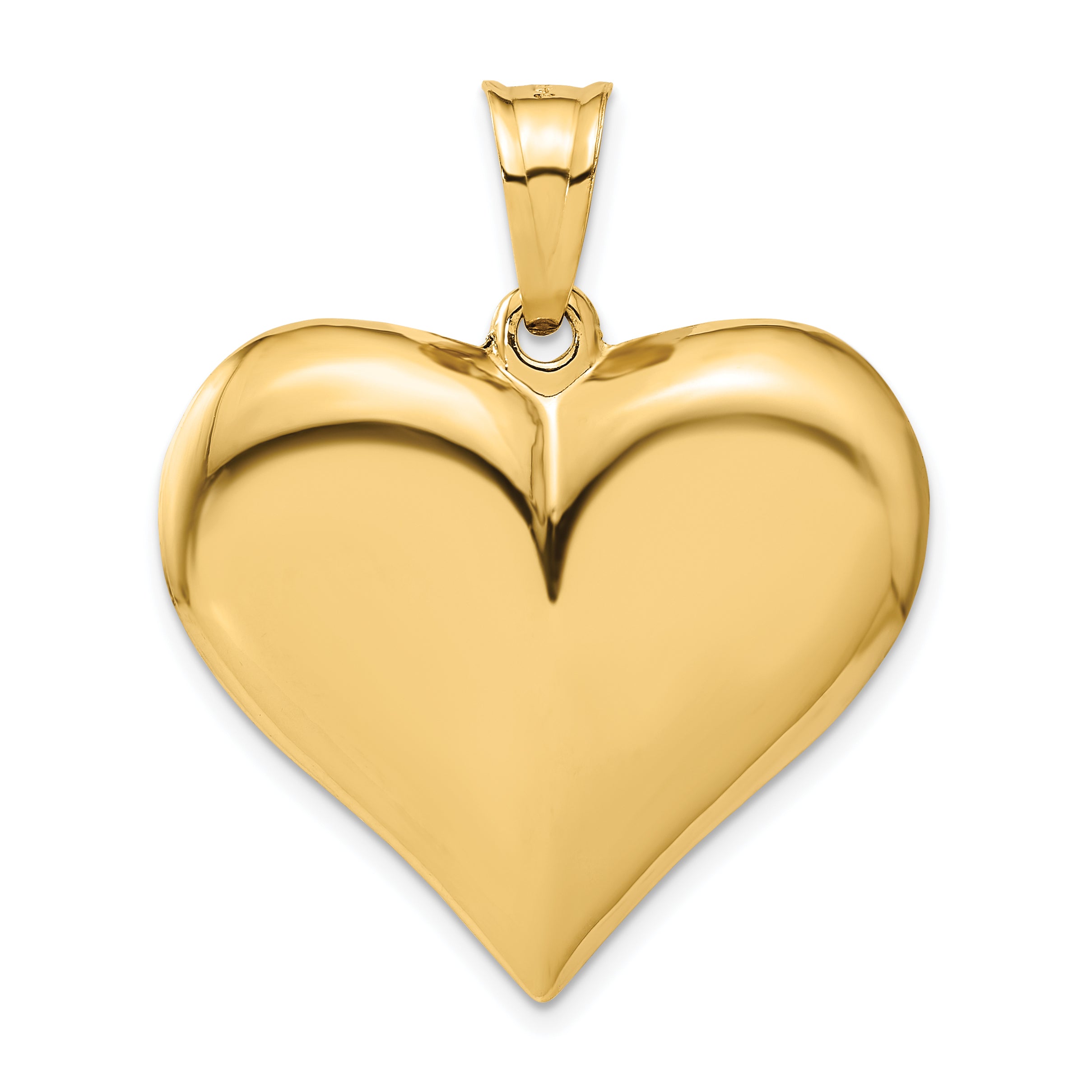 10K Polished 3-D Heart Pendant