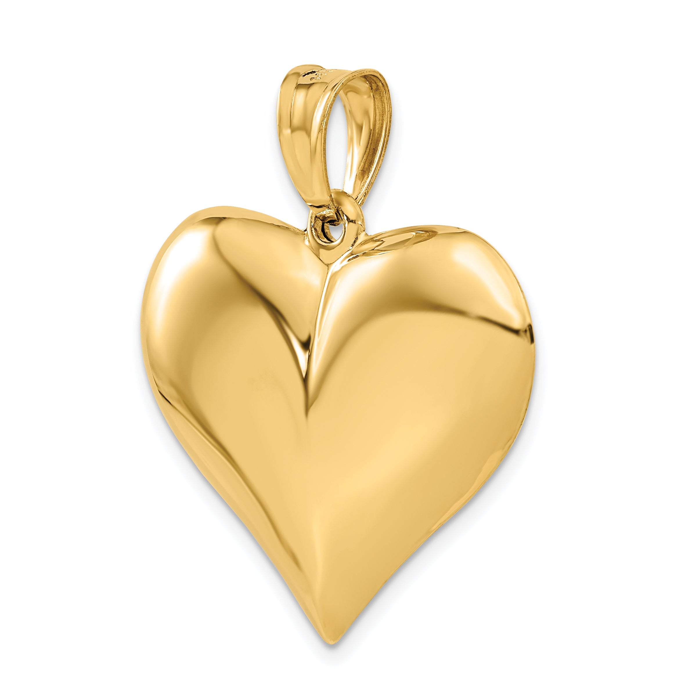 10K Polished 3-D Heart Pendant