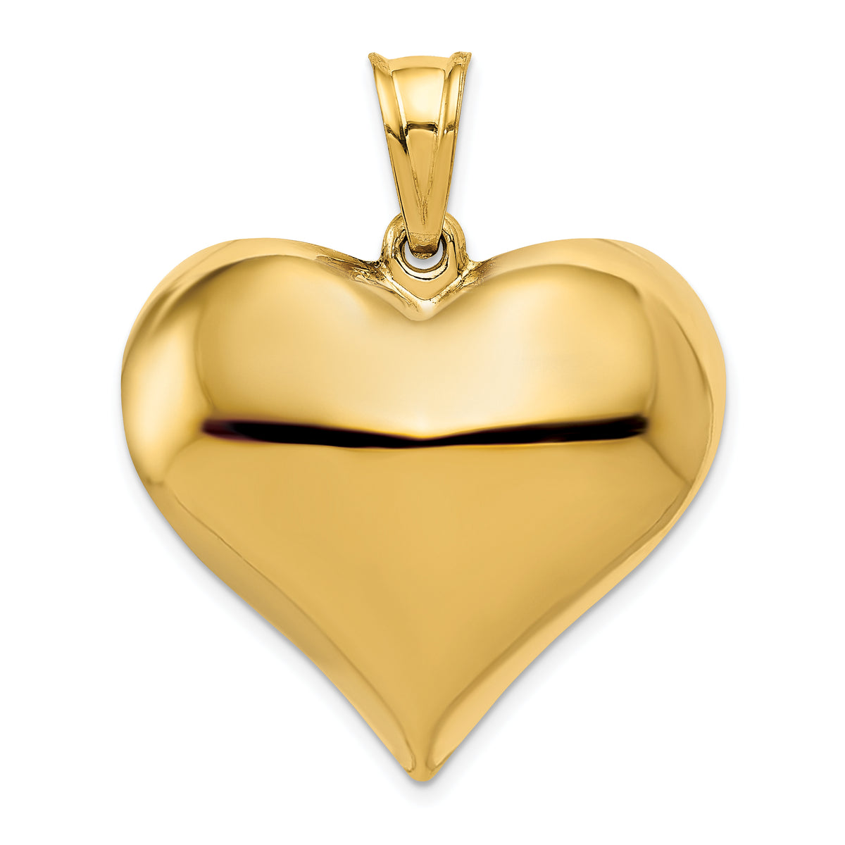 10K Polished 3-D Heart Pendant